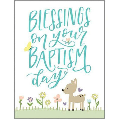 Baptism Flowers - With Scripture Religious Greeting Card