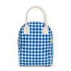 Fluf Zipper Lunch Bag, Gingham Blue
