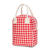 Fluf Zipper Lunch Bag, Gingham Red