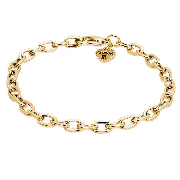 Charm It! Gold Chain Link Bracelet
