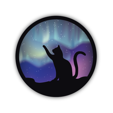 Northern Lights Cat Sticker