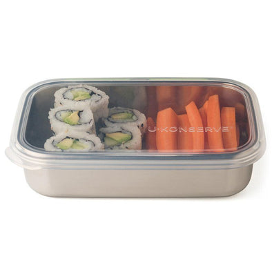UKonserve Rectangular Container Silicone Lid 25oz, Clear