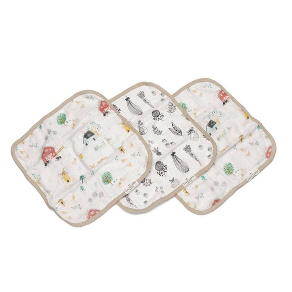 Loulou Lollipop 3pc Washcloth Set, Farm Animals