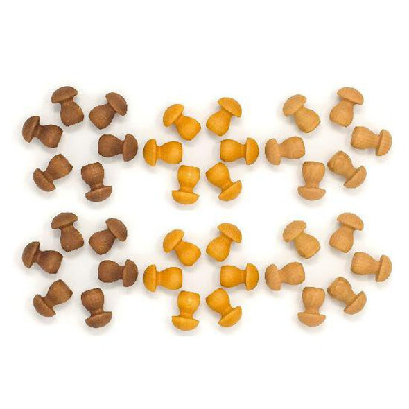 Grapat Wood Mandala Mushrooms 36pc