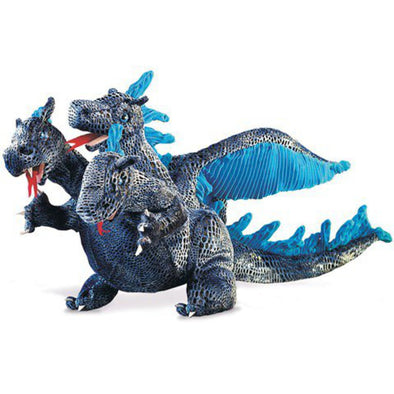 Folkmanis Blue Three-Headed Dragon Puppet