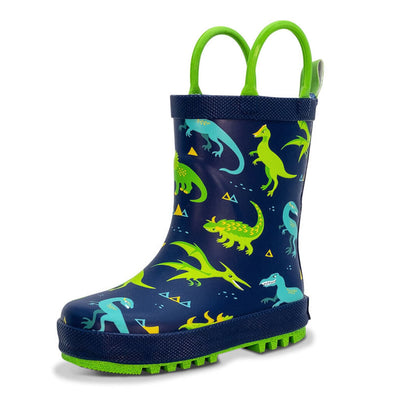 Jan & Jul Puddle Dry Rain Boots, Dinoland