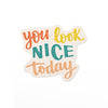 You Look Nice Today Vinyl Sticker