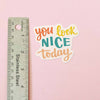 You Look Nice Today Vinyl Sticker