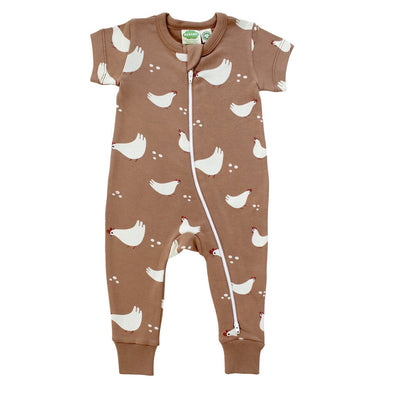 Parade Organics Short Sleeve Romper, Chickens