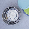 UKonserve Round Food Storage Container with Silicone Lid Set of 3, Tropical Sky