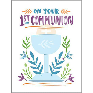 1st Communion - With Scripture Religious Greeting Card