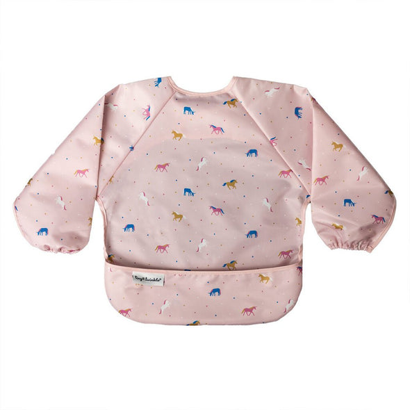 Tiny Twinkle Mess Proof Bib Full Sleeve Bib, Unicorn Confetti