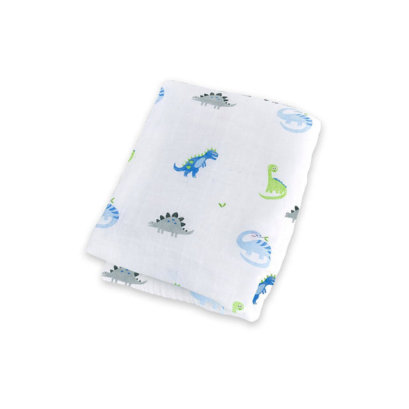 Lulujo Cotton Muslin Cotton Swaddle, Prehistoric Pals