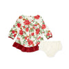 Burts Bees Holiday Floral Dress & Diaper Cover Set