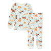 Burts Bees Tee & Pant PJ Set, Autumn Wagons