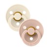 Bibs Pacifier 2 Pack, Ivory/Blush Anatomical