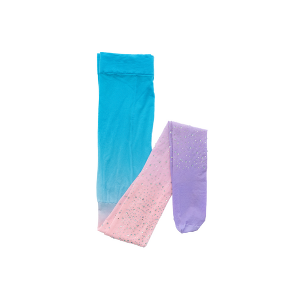 Great Pretenders Rhinestone Tights Ombre Blue/Pink/Lilac 3-8