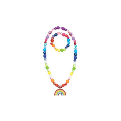 Great Pretenders Double Rainbow Necklace & Bracelet 2pc