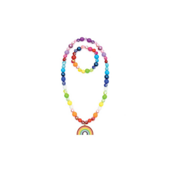 Great Pretenders Double Rainbow Necklace & Bracelet 2pc