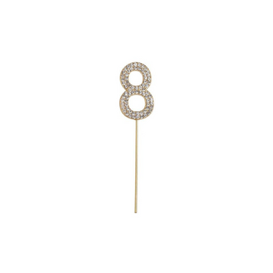 Great Pretenders Rhinestone Cake Topper, Number 8