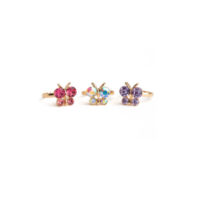 Great Pretenders Boutique Rings, Butterfly Gem 3pc