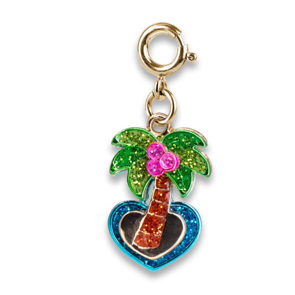 Charm It! Gold Glitter Palm Tree Charm