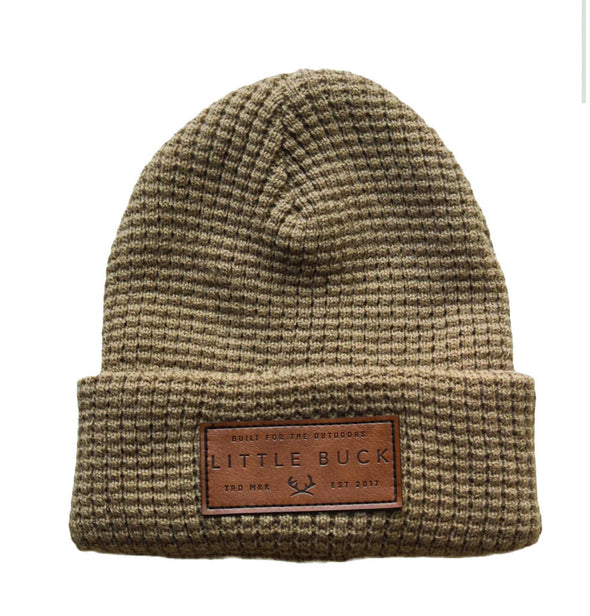 Little Buck Waffle Cabin Beanie, Walnut Brown