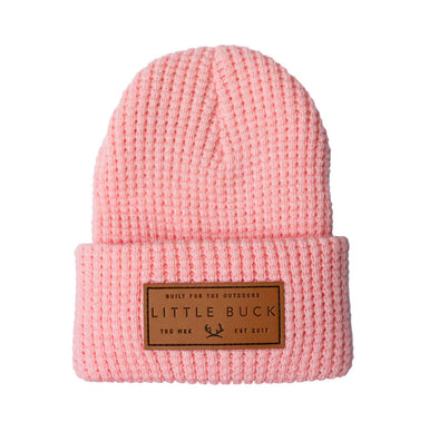 Little Buck Waffle Cabin Beanie, Pink Blush