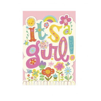 It's A Girl Die Cut Card