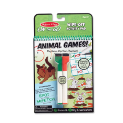 Melissa & Doug Wipe Off Activity Pad, Animal Games