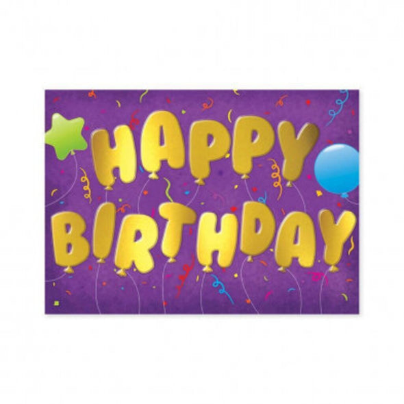 Gold Balloon Happy Birthday Card