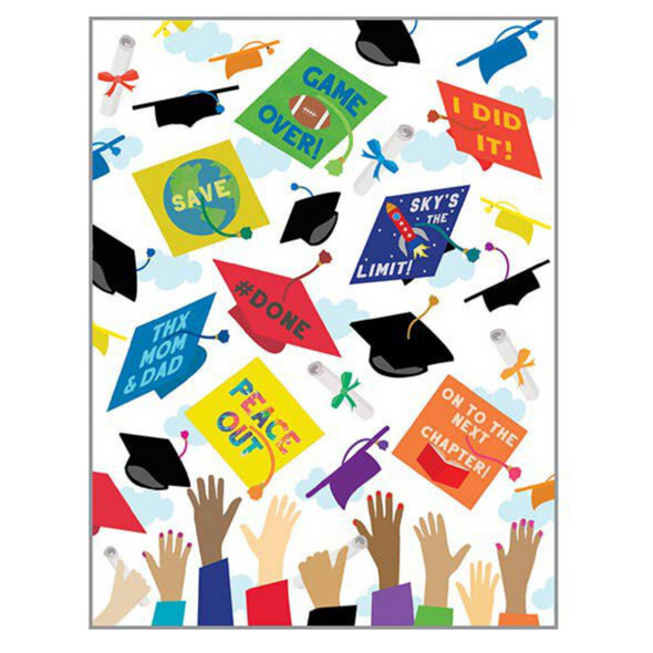 Cap Toss - Graduation Greeting Card