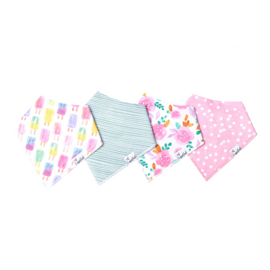 Copper Pearl Baby Bandana Bibs 4 Pack, Summer