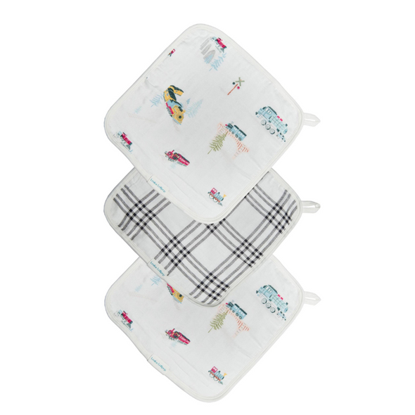 Loulou Lollipop 3pc Washcloth Set, All Aboard