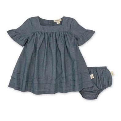 Burts Bees Chambray Dress & Diaper Cover Set