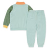 Burts Bees French Terry Top & Pant Set, Colour Blocked Sea Foam