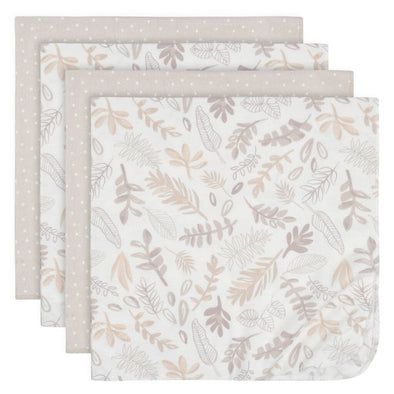 Just Born Receving Blankets 4pk, Neutral Leaves
