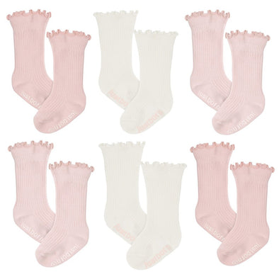 Just Born Socks 6pk, Pink
