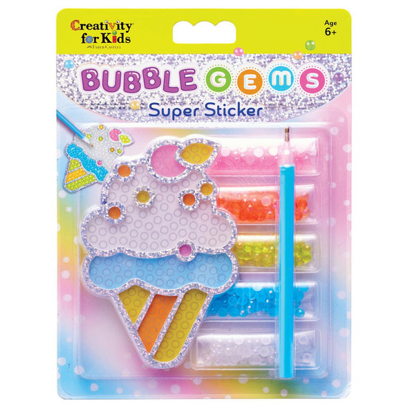 Creativity For Kids Bubble Gems Super Sticker, Ice Cream