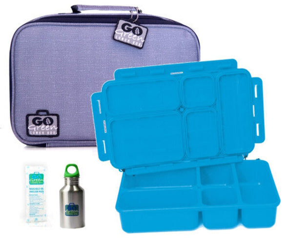 Go Green Leak-Proof Lunchbox Set, Classic Denim