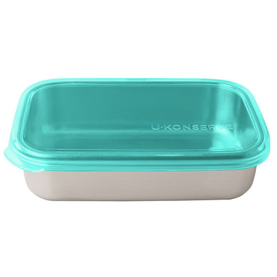 UKonserve 25oz Rectangular Stainless Steel Food Storage Container, Island Teal