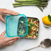 UKonserve 15oz Square Stainless Steel Food Storage Container, Island Teal