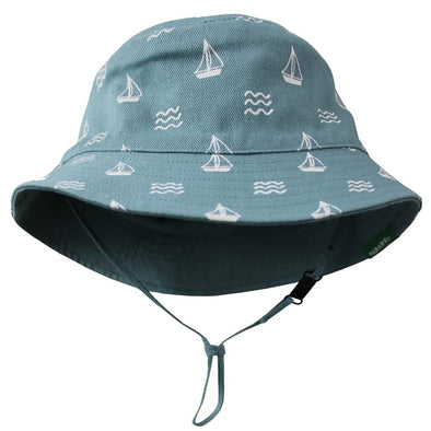 Parade Reversible Organic Cotton Bucket Hat, Sailboats and Ocean