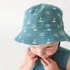 Parade Reversible Organic Cotton Bucket Hat, Sailboats and Ocean