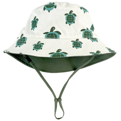 Parade Reversible Organic Cotton Bucket Hat, Turtles and Camper Green