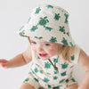 Parade Reversible Organic Cotton Bucket Hat, Turtles and Camper Green