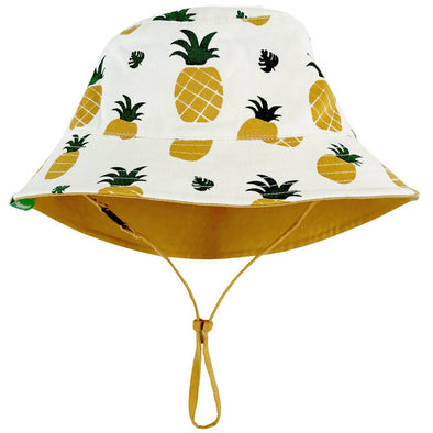 Parade Reversible Organic Cotton Bucket Hat, Pineapples and Honey