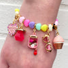 Charm It Gold Pastel Heart Bead Stretch Bracelet