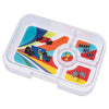 Yumbox Tapas 4 Compartment, Greenwich Green with Race Cars Tray