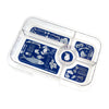 Yumbox Tapas 5 Compartment, Antibes Blue with Bon Appetit Tray